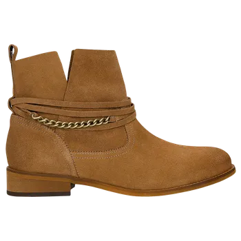 Dámské polobotky Hnědé Dámské Kotníčkové Boty S Odnímatelnou Ozdobou Wojas 5528363 39