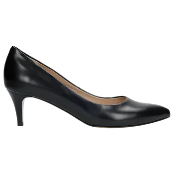 Dámské lodičky Černé Klasické Dámské Lodičky Z Hladké Kůže Wojas 927651 37,5
