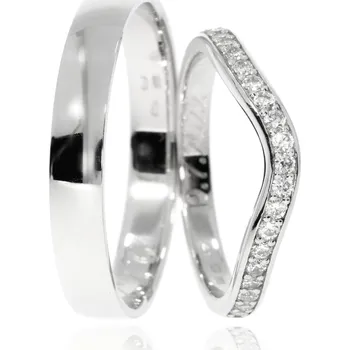 Prsten Zlatnictví Helios Zlaté snubní prsteny L-273 Kameny: Se Zirkony