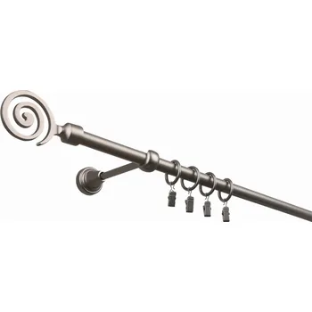 Garnýž iron jednotyč komplet-ULITE Barva: chrom mat, Délka: 160 cm, typ kroužků: bez kroužků