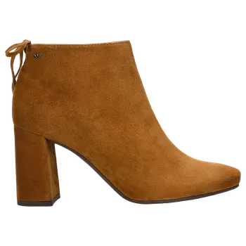 Dámské kozačky Světle Hnědé Dámské Semišové Kotníčkové Boty Na Podpatku Wojas 5508863 36