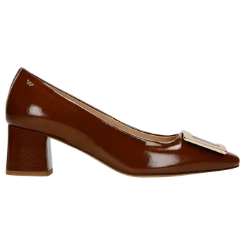 Dámské lodičky Hnědé Lodičky S Kovovou Zlatou Ozdobou Wojas 3514132 40