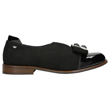 Dámské polobotky Černé Dámské Polobotky S Ozdobným Výřezem A Mašlí Wojas 4630271 38