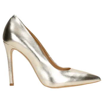 Dámské lodičky Zlaté Dámské Kožené Lodičky Na Vysokém Podpatku Wojas 3509458 38