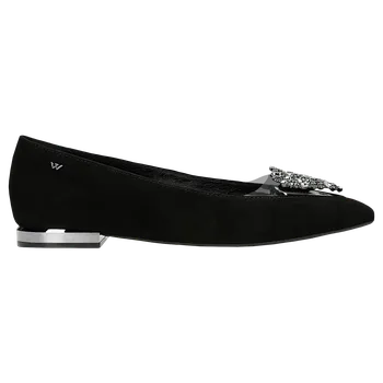 Dámské polobotky Černé Baleríny Se Stříbrnými Akcenty A Ozdobou Ve Tvaru Srdce Wojas 4405081 37