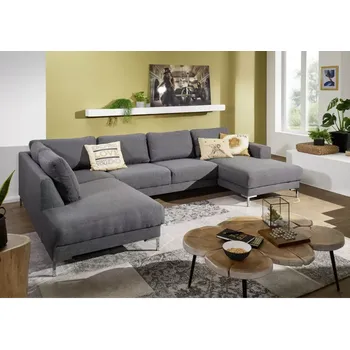 Sedací souprava Askont Milano Grey: Rohová sedací souprava do U