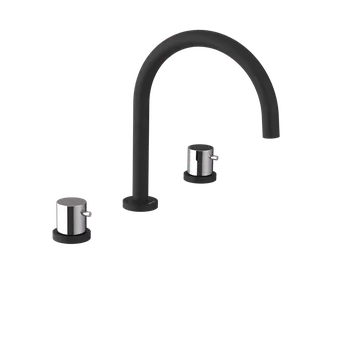 Sapho Ultramix umyvadlová baterie stojánková tříprvková baterie bez výpusti černá matná chrom UT017BC