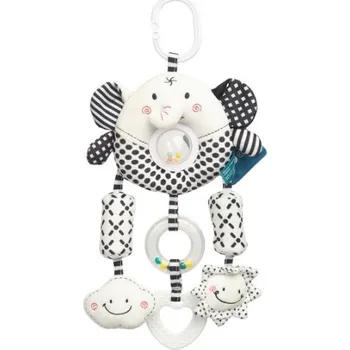 plyšák Kontrastní závěsná plyšová hračka nejen na cesty black&white - Sloník
