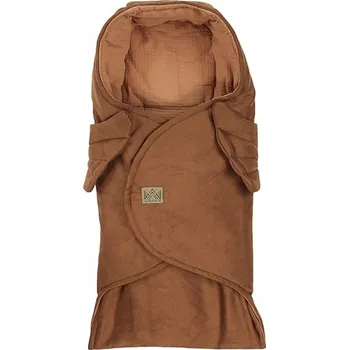Dětská deka Zavinovací deka s kapucí Little Elite, 100 x 115 cm, Andělská křídla - hnědá