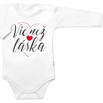 Body dlouhý rukáv, Víc než láska, Baby Nellys, bílé, vel. 86