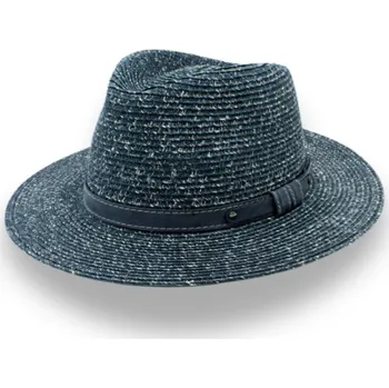 Klobouk KRUMLOVANKA Letní klobouk Fedora - modrý jeans P-0191123C Vyberte velikost: 59