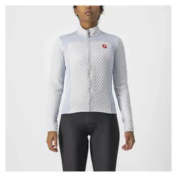 cyklistický dres Cyklistický dres CASTELLI SFIDA 2 JERSEY FZ - SILVER GRAY/WHITE M