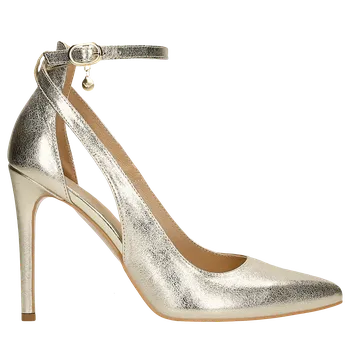 Dámské lodičky Zlaté Metalické Dámské Podpatky Z Fóliovaného Semiše Wojas 3506558 37
