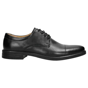 Pánské polobotky Klasické Pánské Mokasíny Z Černé Lícové Kůže Wojas 1007351 41