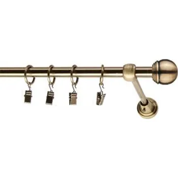 Garnýž iron jednotyč komplet-AHOLA Barva: chrom mat, Délka: 120 cm, typ kroužků: bez kroužků