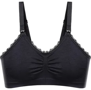 Těhotenské spodní prádlo Kojící podprsenka s krajkou, černá, E80-85 cm