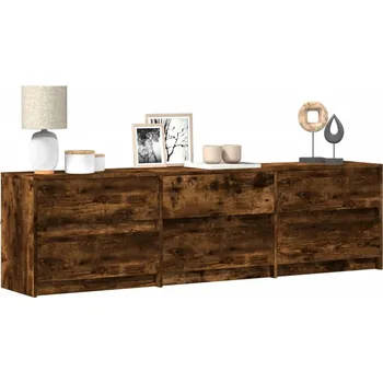 Televizní stolek vidaXL TV skříňka s LED 180 x 34 x 50 cm kompozitní dřevo [3307929] Barva: kouřový dub