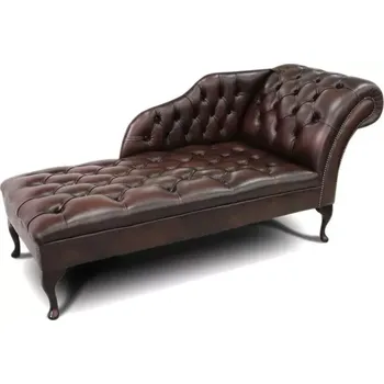 Pohovka Askont Chesterfield Shezlong: Kožená lenoška pravý roh