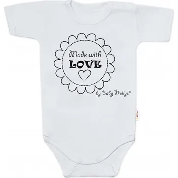 Kojenecký body Body krátký rukáv Made with love, Baby Nellys, šedé, vel. 80