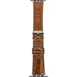 Lesklý koženkový řemínek pro Apple Watch 42/44/45/46/49mm Barva náramku: Hnědá