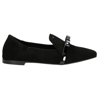 Dámské polobotky Černé Sametové Mokasíny S Lakovanou Mašlí Wojas 4500861 36