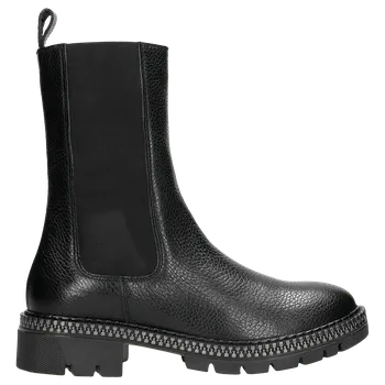 Dámské polobotky Černé Dámské Kotníkové Boty Z Hladké Kůže Wojas 5515951 36