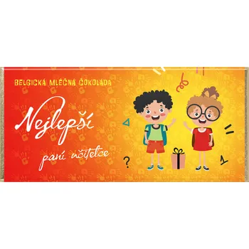 Čokoláda Čokoláda DÁRKOVÁ 100 g mléčná - NEJLEPŠÍ PANÍ UČITELCE (Belgická mléčná čokoláda za vysvědčení - 32% obsah kakaa)