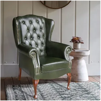 Křeslo ASKONT Chesterfield Torino Kožené křeslo puncované