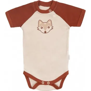 Kojenecký body Mamatti Kojenecké body kr. rukáv, Baby Fox - béžová/hnědá, vel. 80