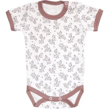 Mamatti Dětské body kr. rukáv, Happy - bílá s potiskem, vel. 86