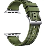 Silikonovo-textilní řemínek pro Apple Watch 42/44/45/46/49mm Barva náramku: Zelená