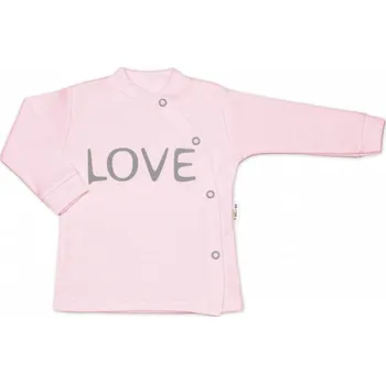 Baby Nellys Bavlněná košilka Love zapínání bokem - růžová, vel. 68