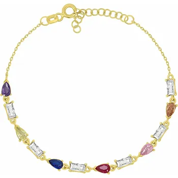 Náramek Brilio Silver Okouzlující pozlacený náramek s barevnými zirkony BRC235YRBW + 2 měsíce na vrácení zboží