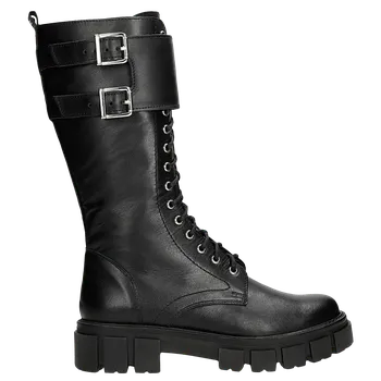 Dámské polobotky Vysoké Černé Biker Boty Wojas 6413151 39