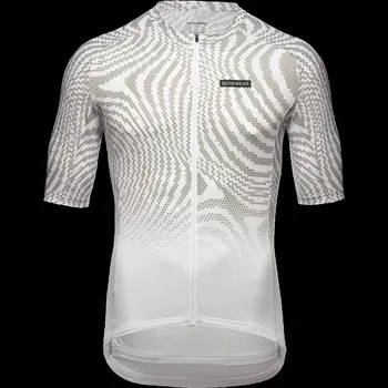 Cyklistické oblečení Cyklistický dres GORE Spirit Moire Jersey Mens - white/lab gray L