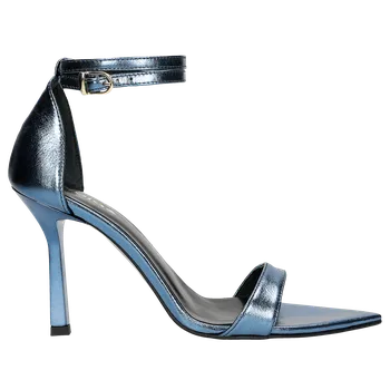 Dámské sandále Stylové Dámské Sandály V Modré Barvě S Vysokým Podpatkem Wojas 7616456 39