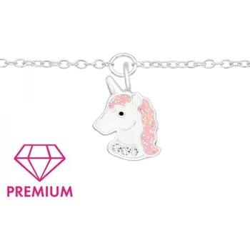 Řetízek Dětský stříbrný řetízek premium s přívěškem Jednorožce
