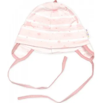 Kojenecký body Čepička pro miminko na zavazování, bavlna, Baby Stars, pastel rose, vel. 74/80