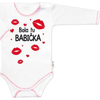 Body dlouhý rukáv s vtipným textem Baby Nellys, Bola tu BABIČKA