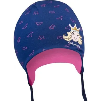 Kojenecká čepice Bavlněná čepička YO ! Little princess - granátová - se zavazováním