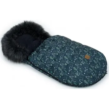 Fusak Zimní fusak Lux s kožešinkou, Kapradí 50 x 100cm - tmavě zelený/černý