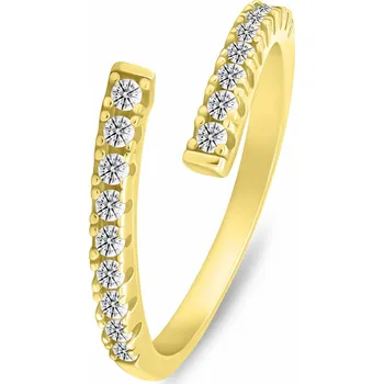 Prsten Brilio Silver Jemný pozlacený otevřený prsten se zirkony RI144Y 60 mm + 2 měsíce na vrácení zboží