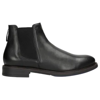 Pánské polobotky Černé Pánské Kožené Kotníkové Boty Chelsea Z Hladké Kůže Wojas 2001551 40