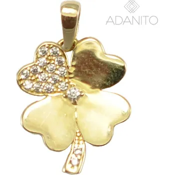 Přívěsek Zlatý přívěsek čtyřlístek se zirkony