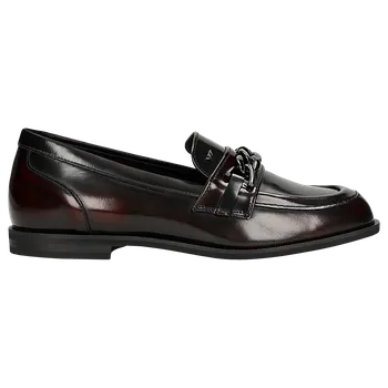 Dámské polobotky Černo-Bordové Dámské Mokasíny Z Florentické Kůže Wojas 4631635 38