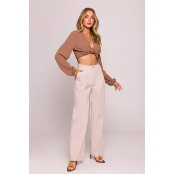 Dámské kalhoty Dámské široké kalhoty MOE M799 béžové EU velikost: L