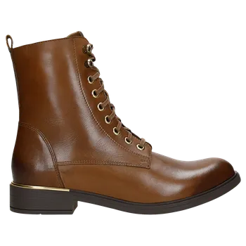 Dámská obuv Světle Hnědé Kotníkové Boty Se Zlatými Ozdobami Wojas 6412752 37