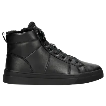 Pánské polobotky Zateplené Pánské Kotníkové Boty Z Hladké Černé Kůže Wojas 2409651 44