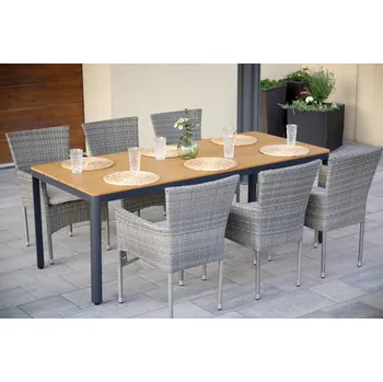 Zahradní sestava Nábytek Texim Zahradní jídelní set MILANO + 6x křeslo BALI PREMIUM
