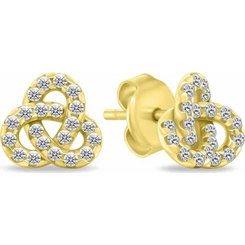Náušnice Brilio Silver Pozlacené náušnice Triquetra s kubickými zirkony EA1172Y + 2 měsíce na vrácení zboží